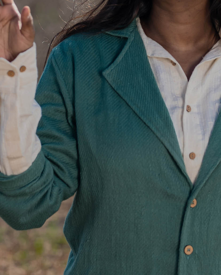 Sage Green Casual Blazer